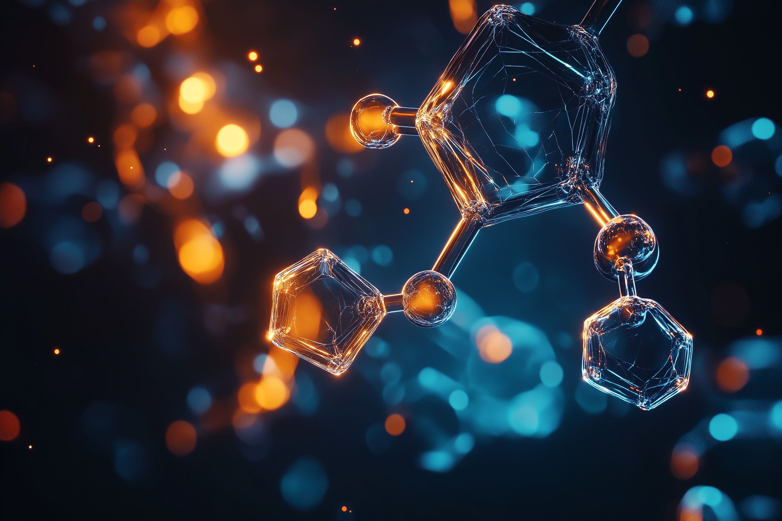 Abstract molecular structure visualization