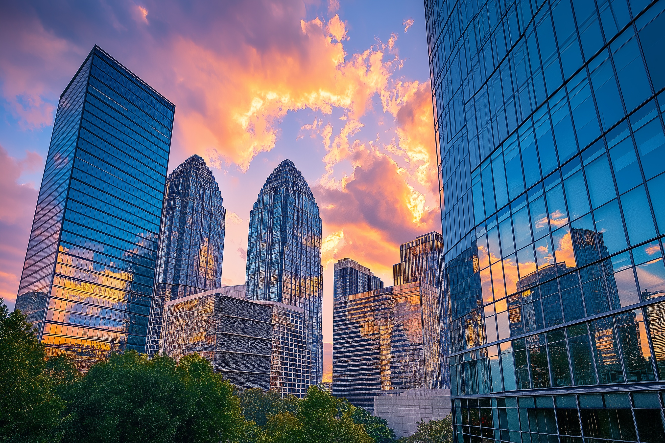Charlotte financial district skyline
